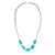 Necklace with brown crystal beads and turquoise stones (75 cm)