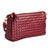 Faux leather small knitted bag in burgundy 25 cm x 15 cm (comes with long cross-body leash)