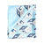 Light blue scarf with grey and blue cubes 180 cm x 90 cm silk 20% / viscose 80%