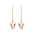 Long gold plated earrings with hanging shell