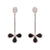 Silver 925 long earrings with cubic zirconia and black onyx