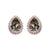 Silver 925 stud earrings with transparent and grey-green swarovski stones