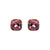 Silver 925 square stud earrings with light purple swarovski stone