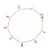 Gold plated bracelet with pink jade stones