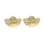 Stainless steel earrings in gold with mint green stone