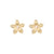 Stainless steel floral earrings in gold