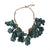 Necklace with ceramic petals in green
