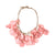Necklace with ceramic petals in pink